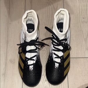 Adidas Kids Black and Gold High-Top Sneakers